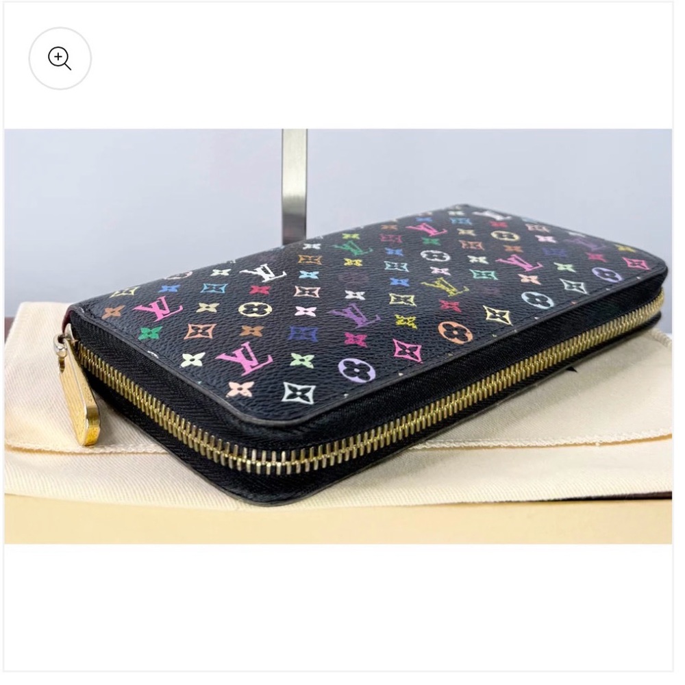 Authentic Louis Vuitton Takashi Murakami Black Multicolor  Zippy Wallet - Picture 7 of 16